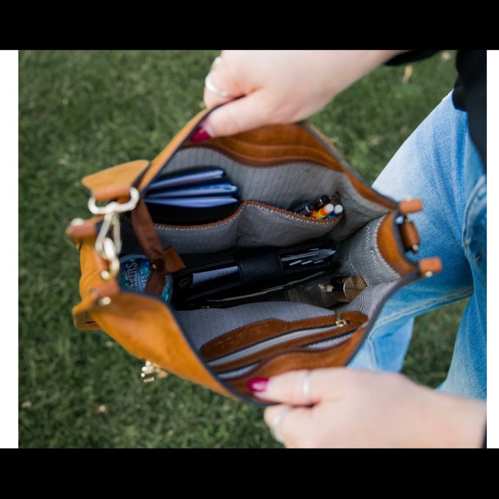 Grey Chloe Crossbody with Leopard Guitar Strap